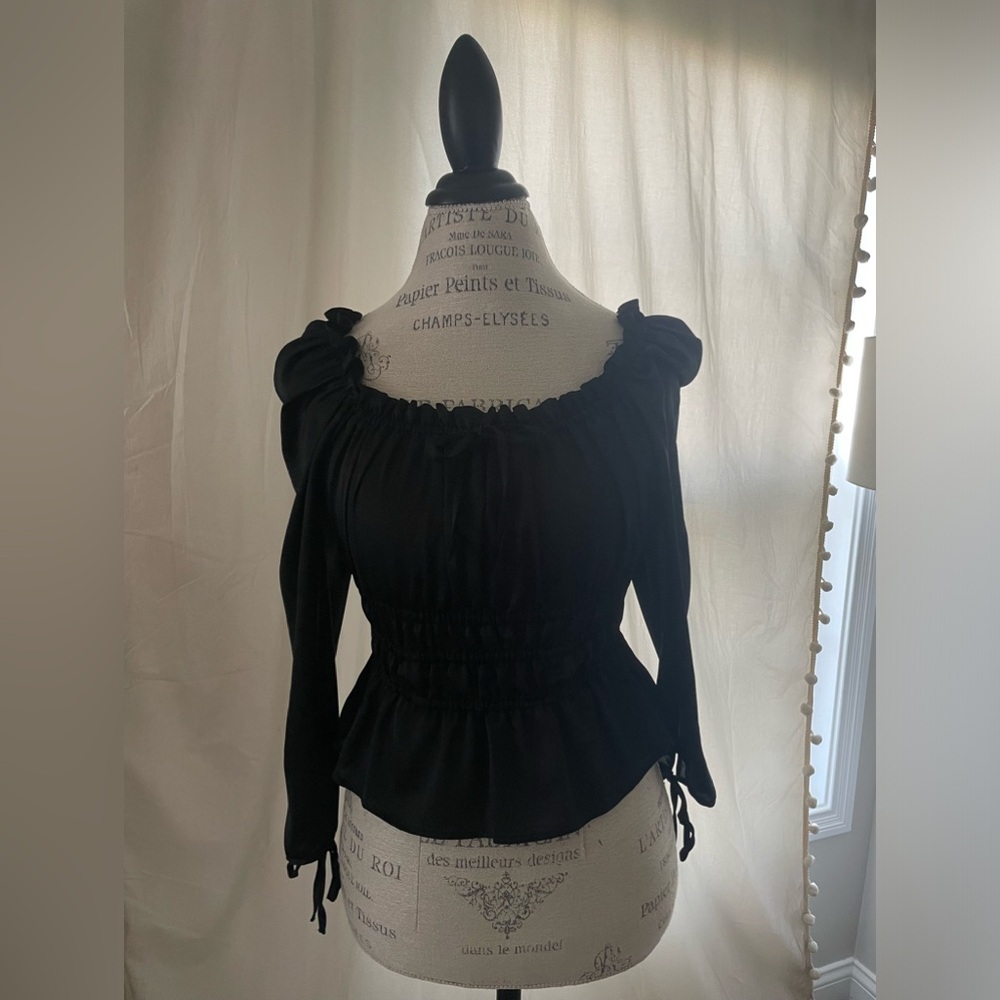 Nordstrom Topshop Satin Long Sleeve Top